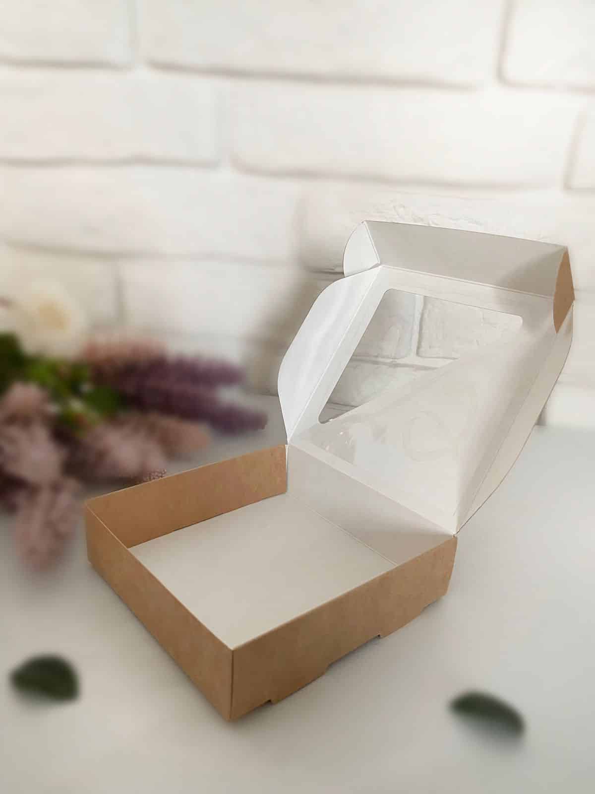 Упаковка под печенье/пряник/мармелад/пончик  с треугольным окном, крафт — изображение 3